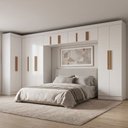 Ver imagem 2 de Guarda Roupas Modulado Closet de Canto Quarto Completo 13 Portas Espaço Cama Queen 1,58m Madrid