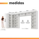 Ver imagem 3 de Guarda Roupas Modulado Closet de Canto Quarto Completo 13 Portas Espaço Cama Queen 1,58m Madrid