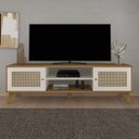 Ver imagem 3 de Rack com Painel para TV até 60 Polegadas MDF 180CMX153CM Universal Memphis Branco
