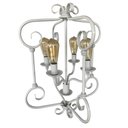 Ver imagem 7 de Luminária Decorativa Rustica Para Área Gourmet Dourada Libertas Rosas Artesanato Quadrado Branco