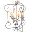 Ver imagem 3 de Luminária Decorativa Rustica Para Área Gourmet Dourada Libertas Rosas Artesanato Quadrado Branco