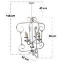 Ver imagem 2 de Luminária Decorativa Rustica Para Área Gourmet Dourada Libertas Rosas Artesanato Quadrado Branco