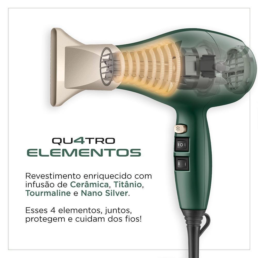 Secador Profissional Mondial Juliette 127v Verde Oliva - 4