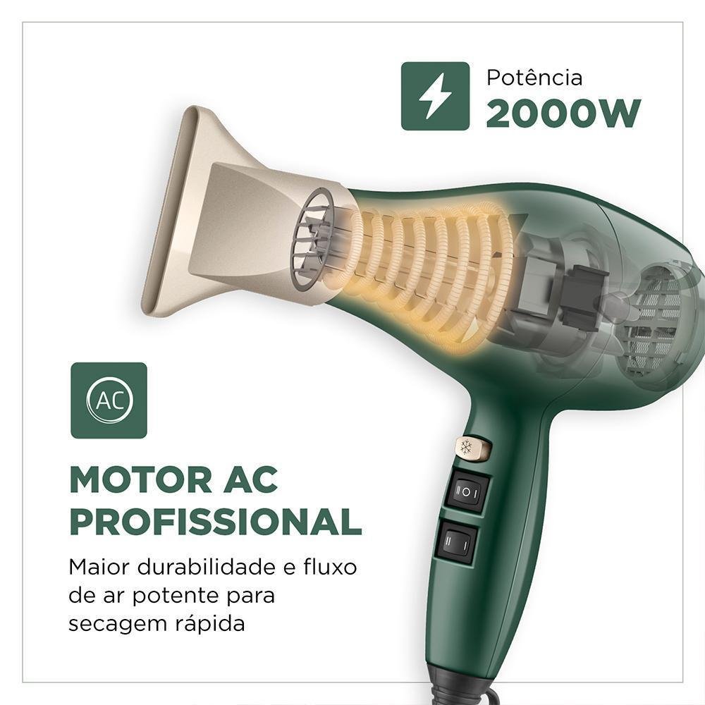 Secador Profissional Mondial Juliette 127v Verde Oliva - 3