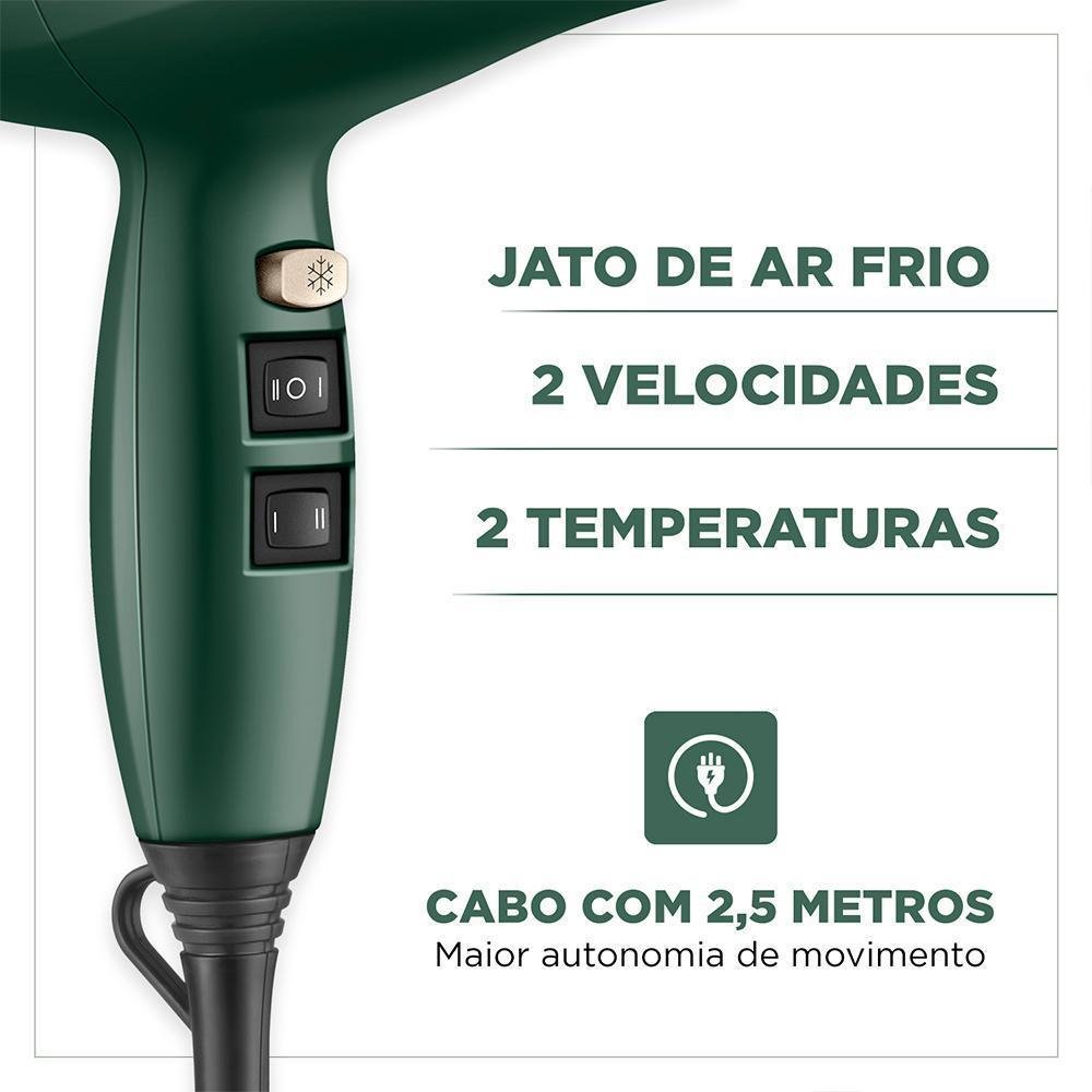 Secador Profissional Mondial Juliette 127v Verde Oliva - 7