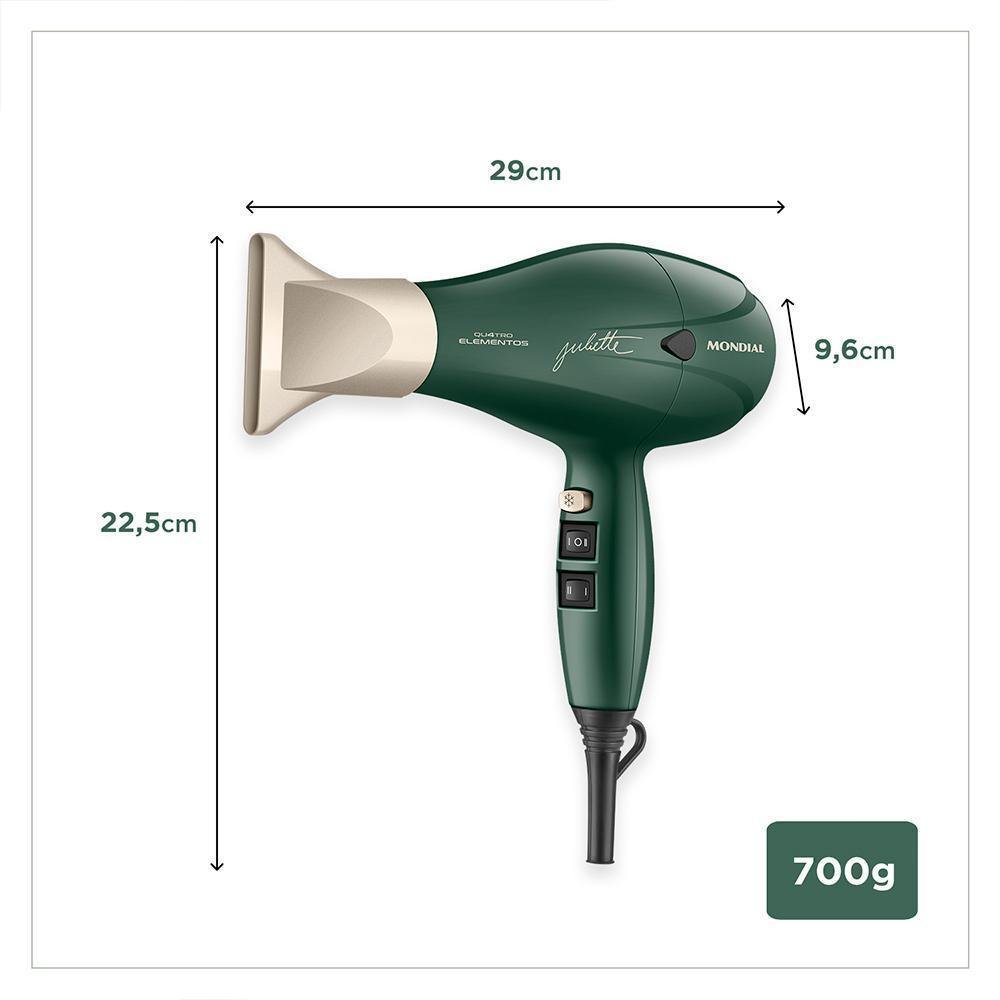 Secador Profissional Mondial Juliette 127v Verde Oliva - 8