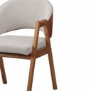 Ver imagem 5 de Cadeira Sala de Jantar de Madeira Estofada Kelly:Linho Prata