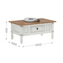 Ver imagem 3 de Mesa de Centro Retangular com 1 Gaveta em Madeira Maciça