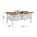 Ver imagem 3 de Mesa de Centro Retangular com 1 Gaveta em Madeira Maciça Branco
