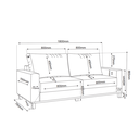 Ver imagem 3 de Sofá Living 3 Lugares Fixo Linho Bege 1,8m Suporta 180kg Lívia