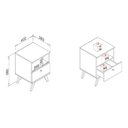 Ver imagem 3 de Mesa de Cabeceira Retrô 1 Gaveta Marrom