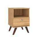 Ver imagem 2 de Mesa de Cabeceira Retrô 1 Gaveta Marrom