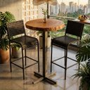 Ver imagem 6 de Mesa Bistrô Alta 100cm Industrial Madeira Maciça Gourmet:60cm