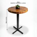Ver imagem 5 de Mesa Bistrô Alta 100cm Industrial Madeira Maciça Gourmet:60cm