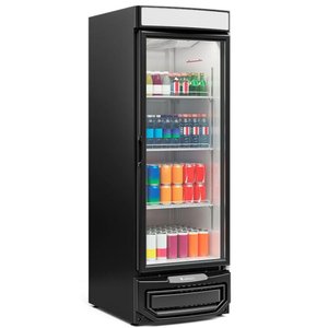 Expositor Vertical com Porta de Vidro Grd57 Gelopar Expositor 572 Litros Preto 110v