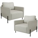 Ver imagem 1 de Kit 2 Poltronas Decorativa para Sala Living Pés Industrial Domani L06 Veludo Gelo - Lyam Decor