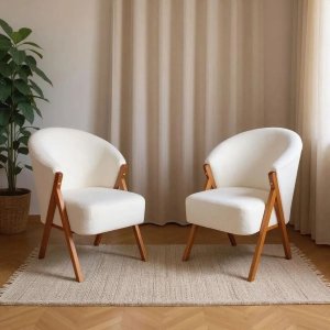 Kit 2 Poltrana Veludo Consultorio Moderna Pes de Madeira