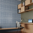 Ver imagem 3 de Papel de Parede Vinílico Xadrez Picnic Pincelada Azul Mar Revoada 4428 53x1000