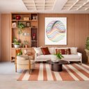 Ver imagem 4 de Quadro Canvas Abstrato Linha Circular 90x60cm Mold Branca