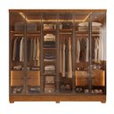 Ver imagem 1 de Guarda Roupas Casal 6 Portas Reflecta com LED 4 Gavetas Mavie