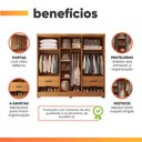 Ver imagem 4 de Guarda Roupas Casal 6 Portas Reflecta com LED 4 Gavetas Mavie