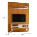 Ver imagem 3 de Kit Painel Piso-Teto Ripado Frizz 2 Portas MDF Cinamomo e Off White Pallazio