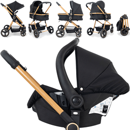 Carrinho de Bebe Moises com Bebe Conforto Galzerano Ivy Gold - 3