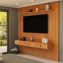 Ver imagem 4 de Painel para TV até 60 Polegadas Ripado MDF 250CMX229CM Royale Naturale Yescasa