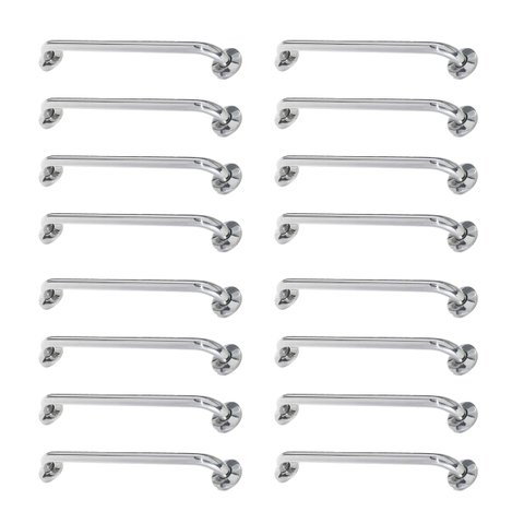 Alça de Apoio Barra Inox 40cm Kit 16 Unidades Idoso Cadeirante Deficiente Banheiro Box Segurança Cor