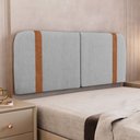 Ver imagem 2 de Cabeceira Painel Orgânico Cama Box Casal Padrão Flay 140cm Dobrável Linho Cinza Claro - Desk Design