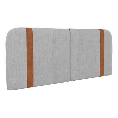 Cabeceira Painel Orgânico Cama Box Casal Padrão Flay 140cm Dobrável Linho Cinza Claro - Desk Design