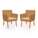 Ver imagem 1 de Kit com 2 Poltronas Cadeiras Elegante Confortável e Reforçada para Sala Carol Suede