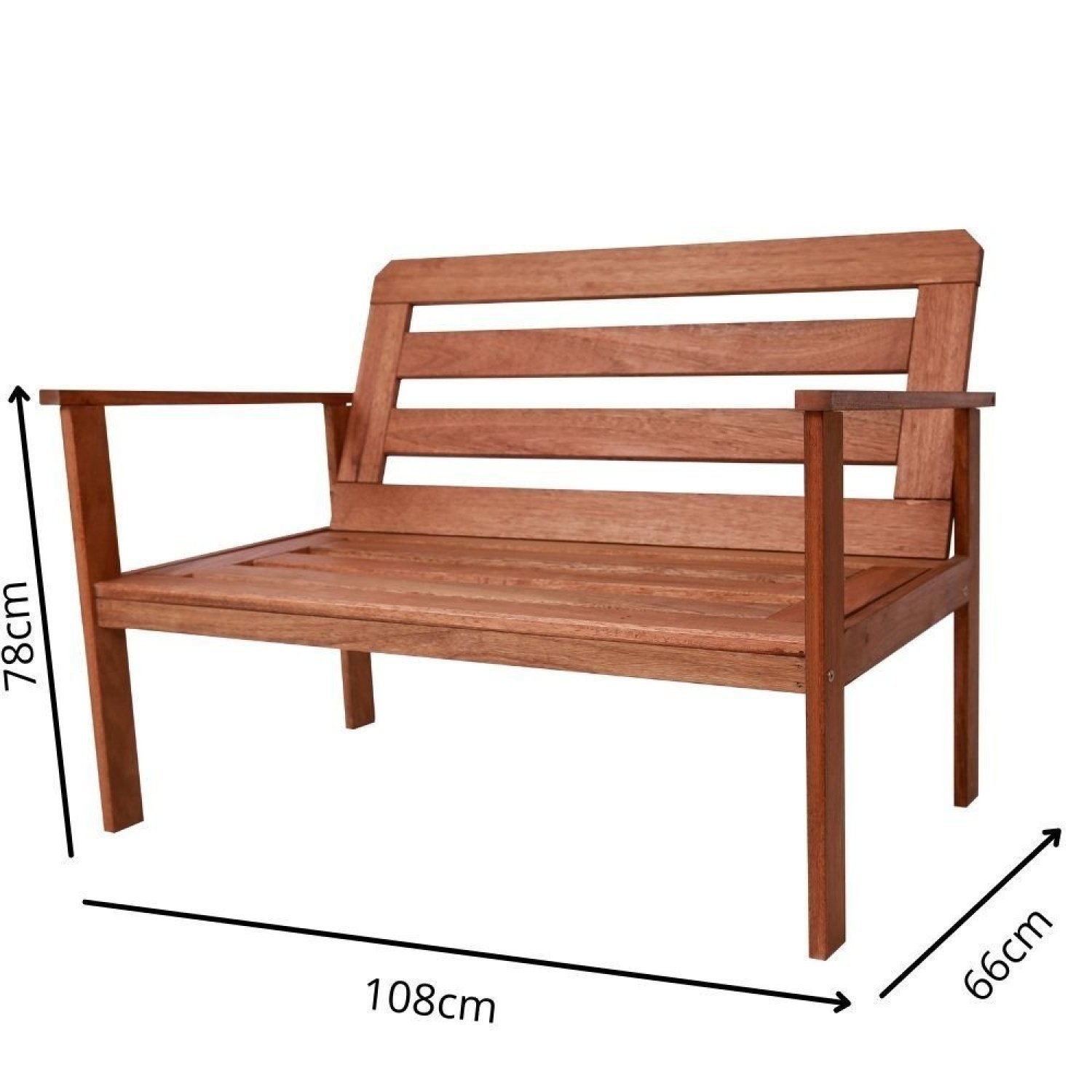 Conjunto para Jardim com 1 Sofá 2 Poltronas 1 Mesa de Centro Madeira Maciça Cairo sem Almofadinha - 4