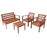 Conjunto para Jardim com 1 Sofá 2 Poltronas 1 Mesa de Centro Madeira Maciça Cairo sem Almofadinha - 3