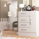 Ver imagem 1 de Cômoda Sapateira Infantil Jasmine - 4 Gavetas 1 Porta Cor Branca