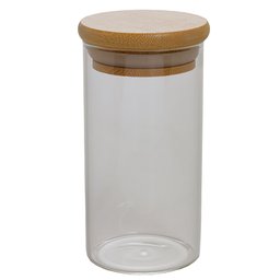 Kit Jogo 3 Potes Vidro Hermético com Tampa Bambu 300/500/1,2 - 2