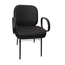 Ver imagem 2 de Cadeira Giga Obeso Fixa Corino Sintético Preto