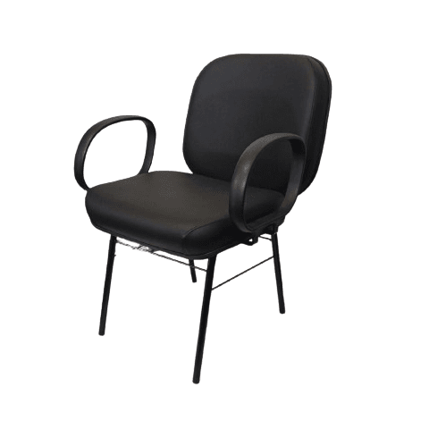 Cadeira Fixa Corino Sintético Preto