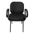 Ver imagem 3 de Cadeira Giga Obeso Fixa Corino Sintético Preto