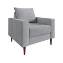 Ver imagem 2 de Poltrona Decorativa Ascona 1 Lugar em Eucalipto e Linho 85cm Cinza
