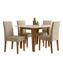 Ver imagem 2 de Conjunto Mesa de Jantar Kate 120cm 4 Cadeiras Jade Revestidas em Suede Cavalho/Bege/Off White