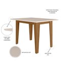 Ver imagem 5 de Conjunto Mesa de Jantar Kate 120cm 4 Cadeiras Jade Revestidas em Suede Cavalho/Bege/Off White