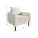 Ver imagem 3 de Poltrona Decorativa Ascona 1 Lugar em Eucalipto e Linho 85cm Branco Off White