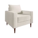 Ver imagem 2 de Poltrona Decorativa Ascona 1 Lugar em Eucalipto e Linho 85cm Branco Off White