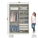Ver imagem 2 de Guarda-roupa Modulado 158,5cm 2 Portas de Correr Seletto Henn - Areia Hp