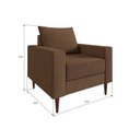Ver imagem 3 de Poltrona Decorativa Ascona 1 Lugar em Eucalipto e Linho 85cm Marrom