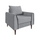 Ver imagem 2 de Poltrona Decorativa Bienna 1 Lugar em Eucalipto e Linho 85cm Cinza