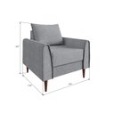 Ver imagem 3 de Poltrona Decorativa Bienna 1 Lugar em Eucalipto e Linho 85cm Cinza