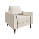 Ver imagem 2 de Poltrona Decorativa Bienna 1 Lugar Estrutura e Pés em Eucalipto Tecido Linho 85cm Branco Off White