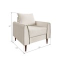 Ver imagem 3 de Poltrona Decorativa Bienna 1 Lugar Estrutura e Pés em Eucalipto Tecido Linho 85cm Branco Off White